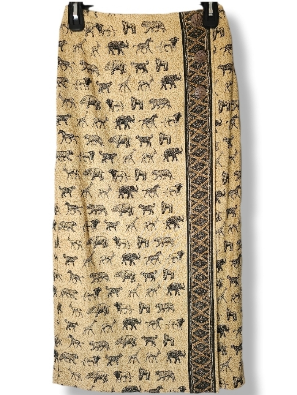 Stonebridge African Safari Linen Wrap Midi Skirt Size 8 Travel Tourist Neutral